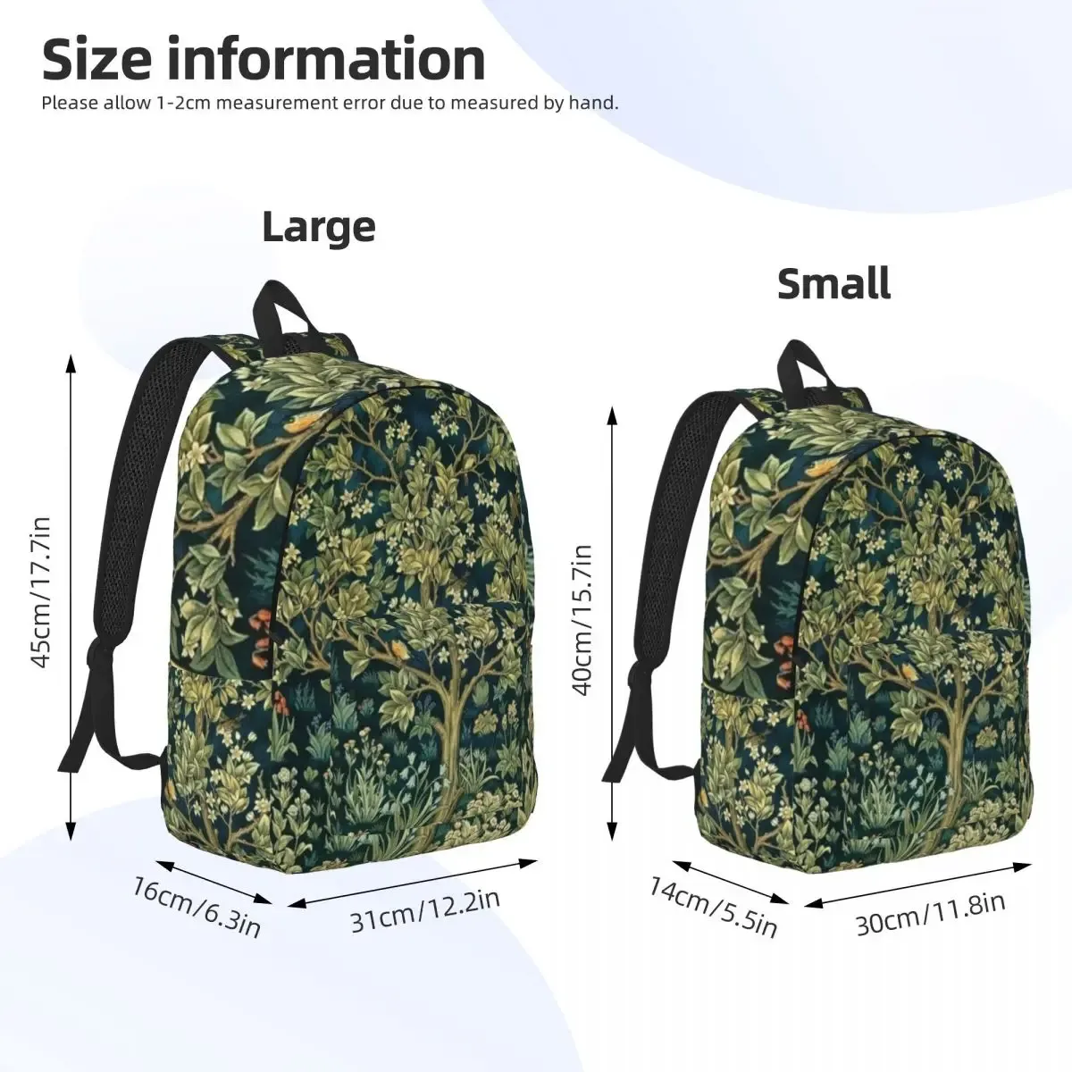 sac à dos en toile avec arbre de vie personnalisé par william instability, textile floral, école universitaire, sacs de voyage, cartable pour ordinateur portable 15"