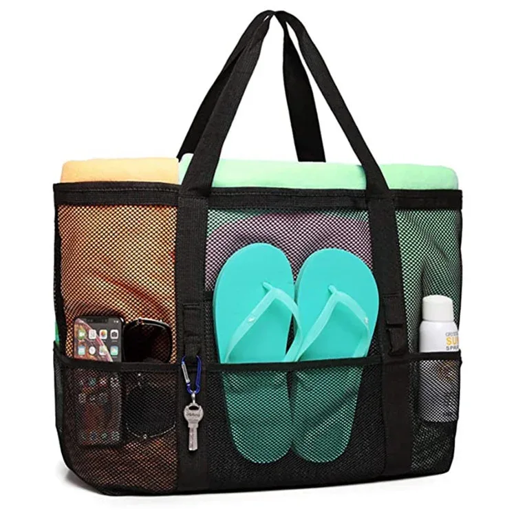 sac fourre-tout en maille respirante multi-poches de grande capacité, à séchage rapide, sac de rangement multi-compartiments pour articles de sport et de natation