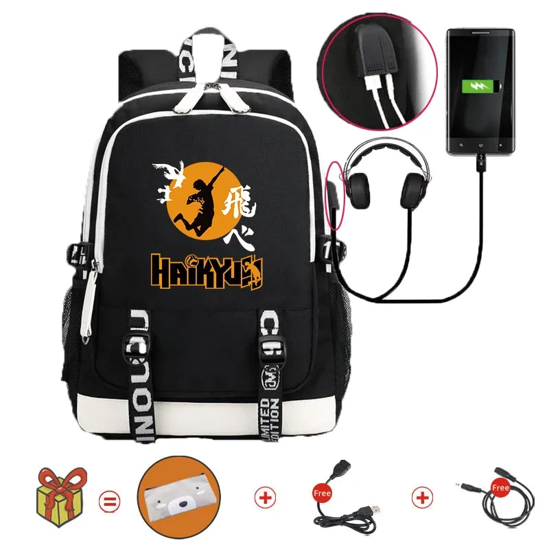 sac à dos anime volleyball junior pour adultes, cartable manga, sac pour ordinateur portable étanche, grande capacité pour voyager, 03 bookbags