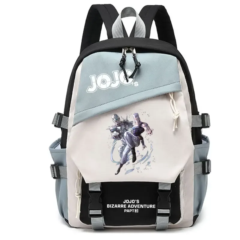 kujō jōtarō anime jojo's bizarre adventure sac à dos étudiant sac d'école toile adolescents sac à dos de voyage en plein air cadeau de mode