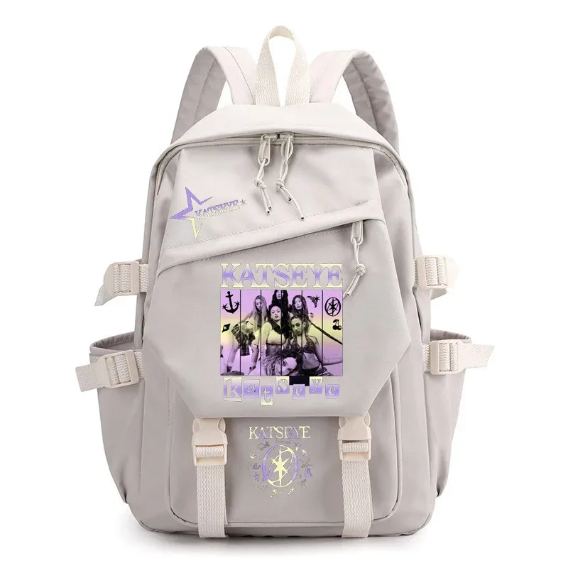 sac à dos imprimé katseye music version coréenne pour les élèves du primaire et du secondaire, sac à dos léger en toile pour étudiants