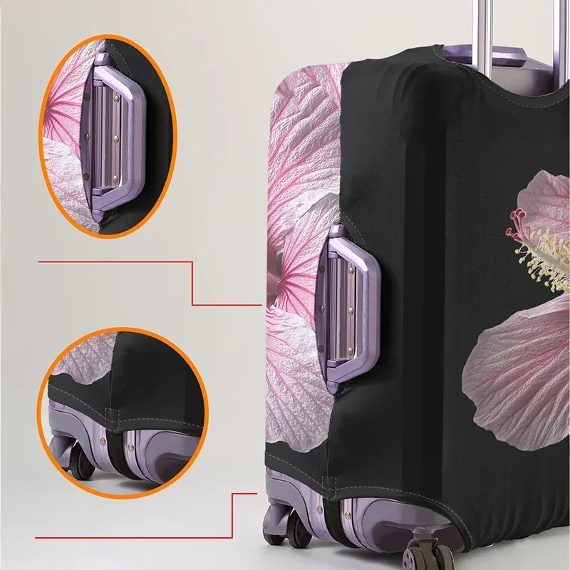 housse de protection pour bagages à motifs floraux, adaptée aux bagages de 18 à 32 pouces, avec protège-poignées, accessoires de voyage
