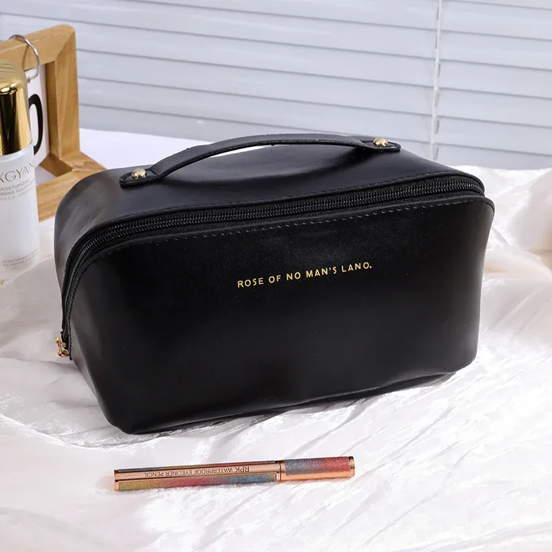 trousse de maquillage grande capacité pour femme, sac de toilette, étui de rangement, pochette de luxe, organisateur de voyage zippé ﻿