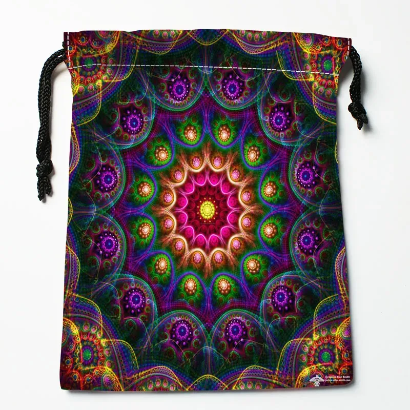sacs à main à motif de mandala personnalisé, sacoches cadeaux imprimés, poudres de voyage, rangement de vêtements, trousse de maquillage, 18x22cm