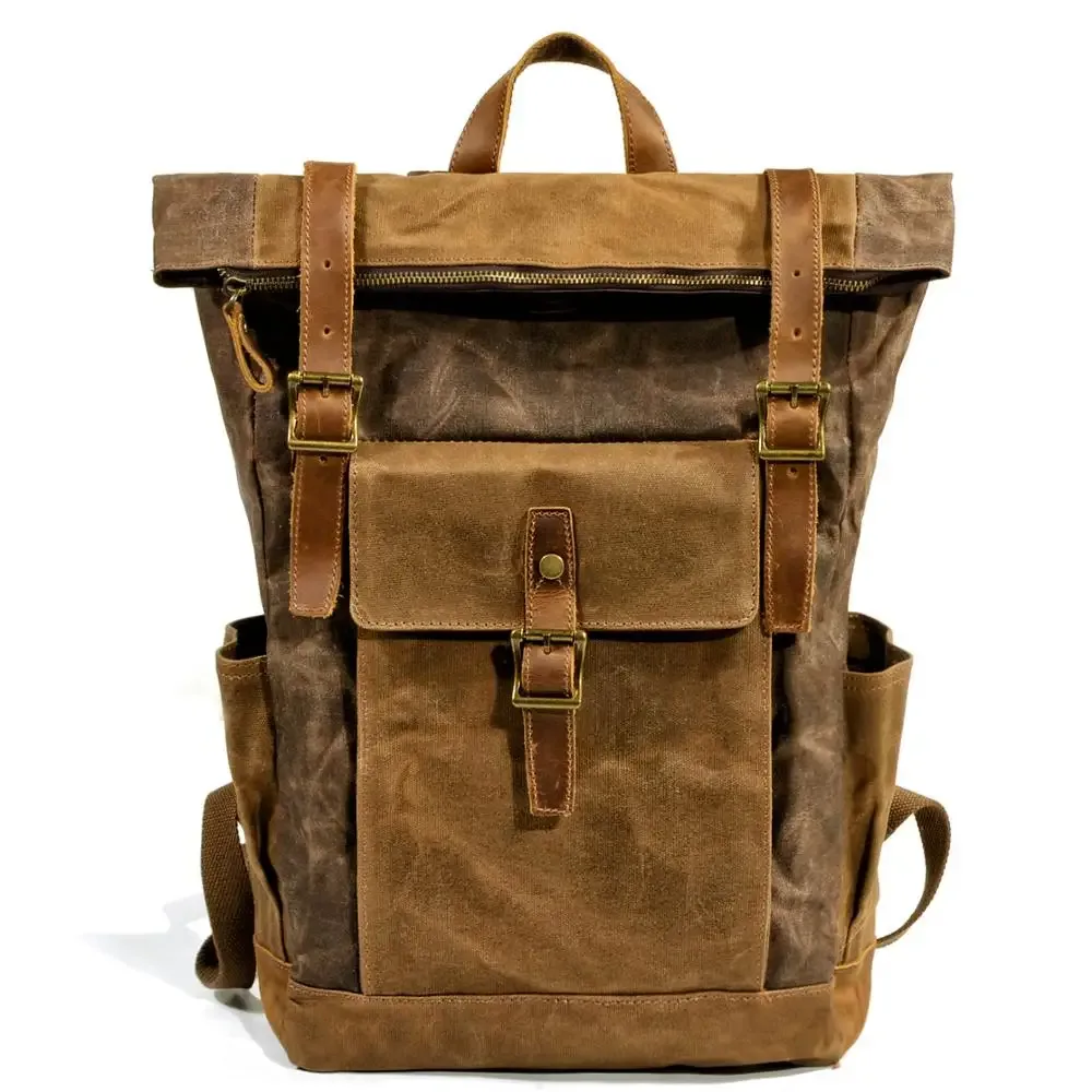 sac à dos en toile pour hommes, loisirs de plein air, simple et pratique, grande capacité, sac d'alpinisme, sac de voyage pour hommes