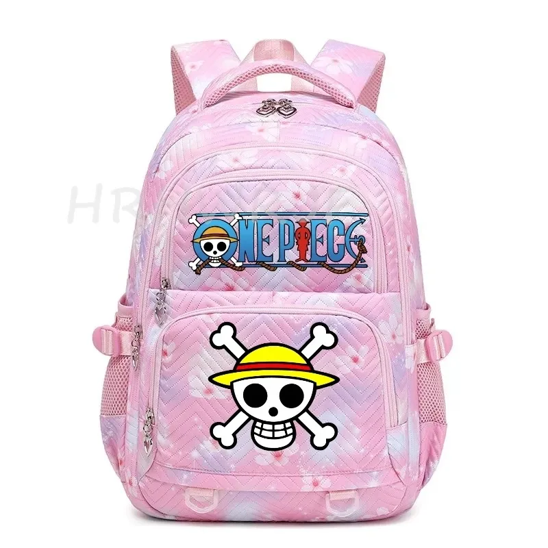 sacs à dos anime one piece légers avec fermoir, imprimé violet monkey d luffy, pour garçons et filles, grande capacité, pour adolescents, ordinateur portable, école, voyage, mochila