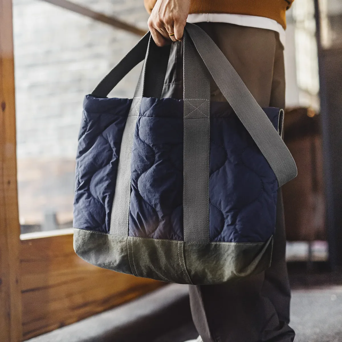 maden – sac fourre-tout vintage m65 pour hommes, sac à bandoulière de grande capacité de style militaire, couleur contrastée, sac pour ordinateur portable de banlieue, sac de transport décontracté