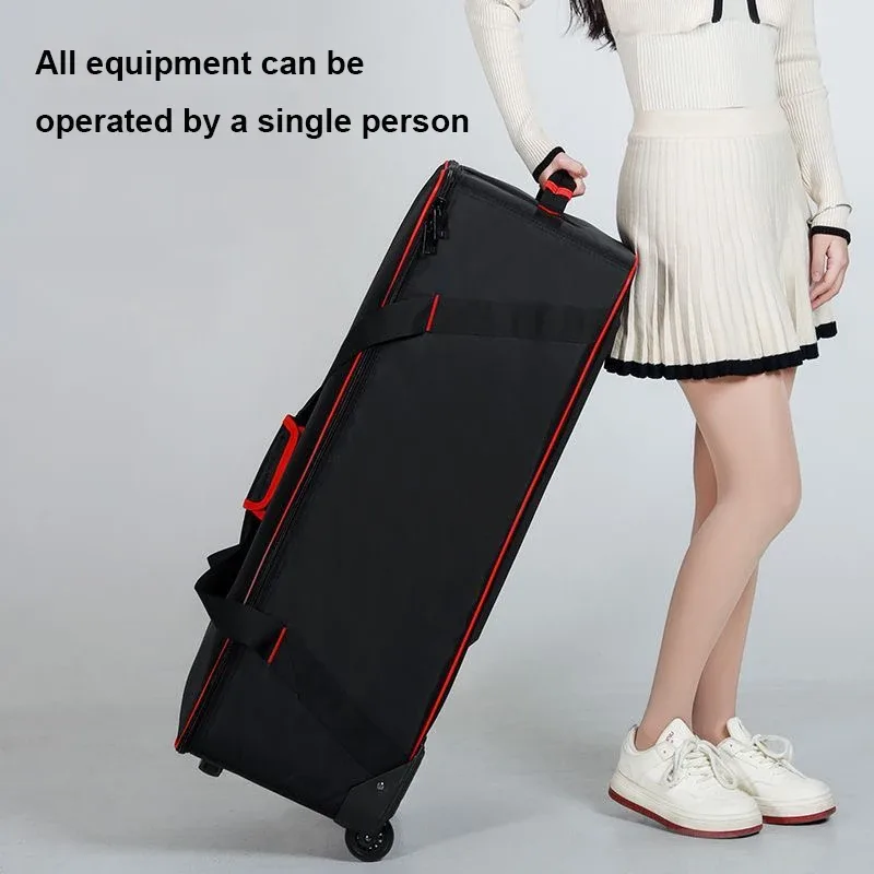 kit d'éclairage flash de studio professionnel, valise à roulettes, équipement photographique de grande/moyenne/petite taille, sac de voyage avec roulettes