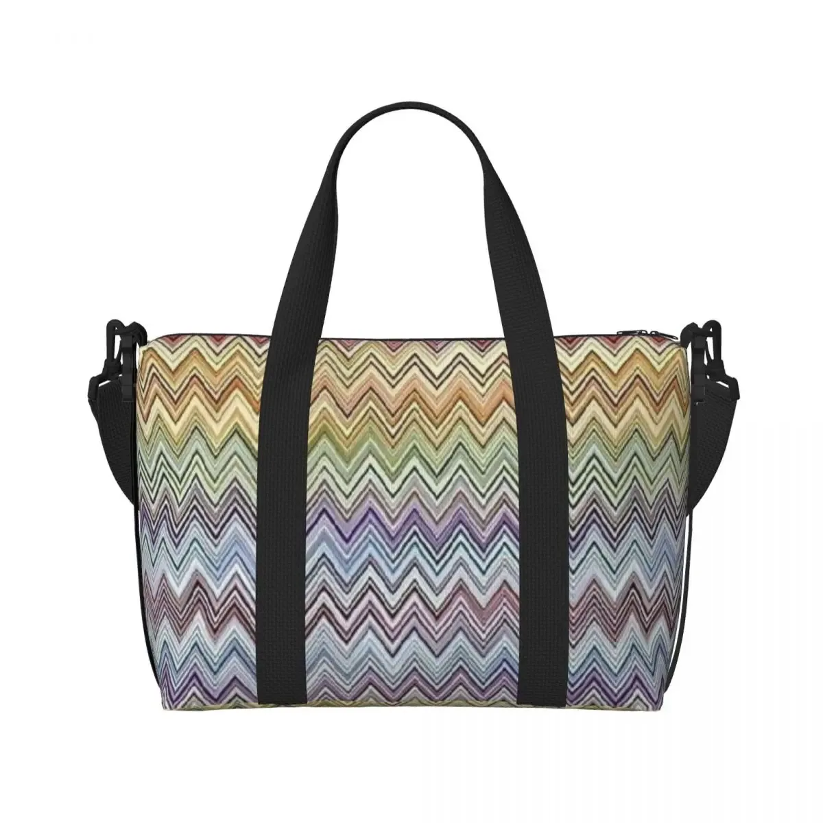 Sac fourre-tout Boho personnalisé pour femme, sac de plage moderne chic, extra large, sac de sport à main, géométrique, multicolore, sacs de voyage, sacs à provisions