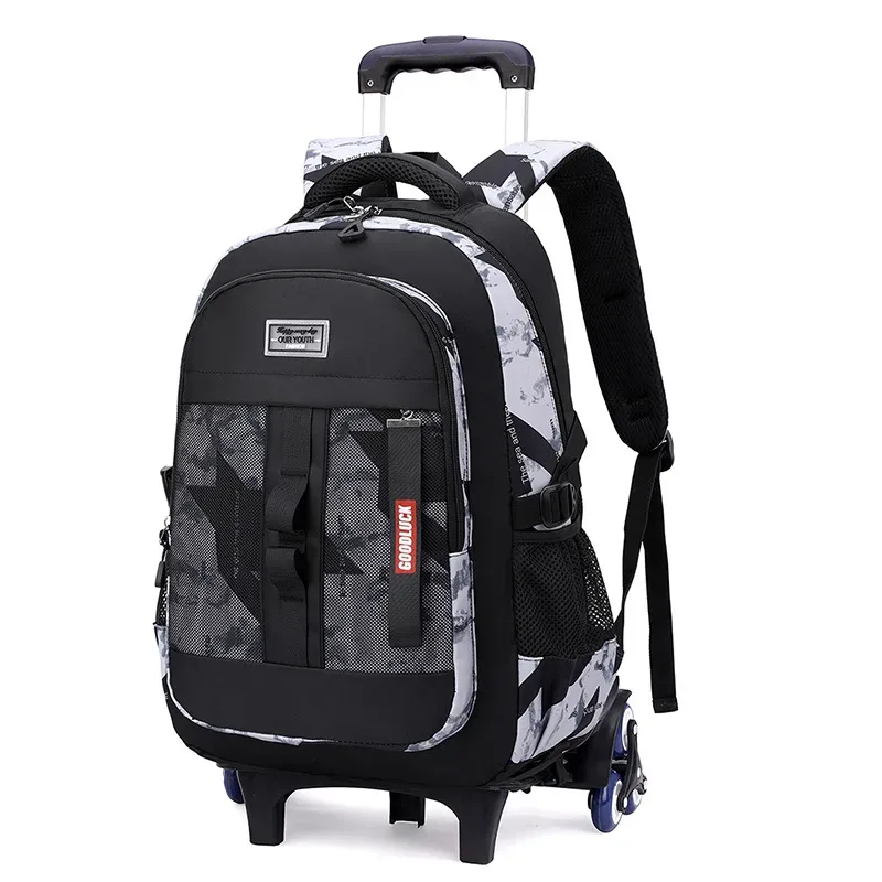 sac de chariot d'école pour adolescents garçon enfants étudiant sac à dos roulant sac d'école avec roues sac à dos à roulettes de voyage sacs de livre