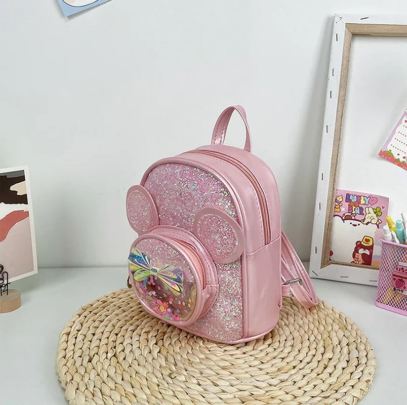 sac à dos mini tendance avec nœud papillon, sac de poitrine à sequins, sac à main en cuir pu avec pompon, sac à bandoulière