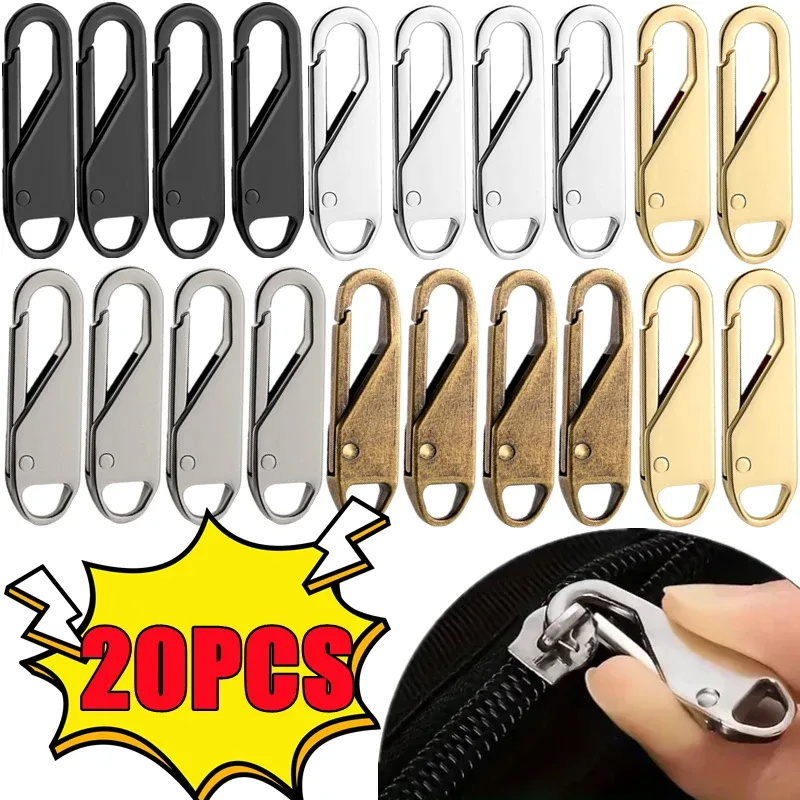 Tête de fermeture éclair instantanée pour bricolage, extracteur de curseur de fermeture éclair, réparation de sac, remplacement de la mauvaise structure, sac de voyage, valise, artisanat de couture, 20-5 pièces