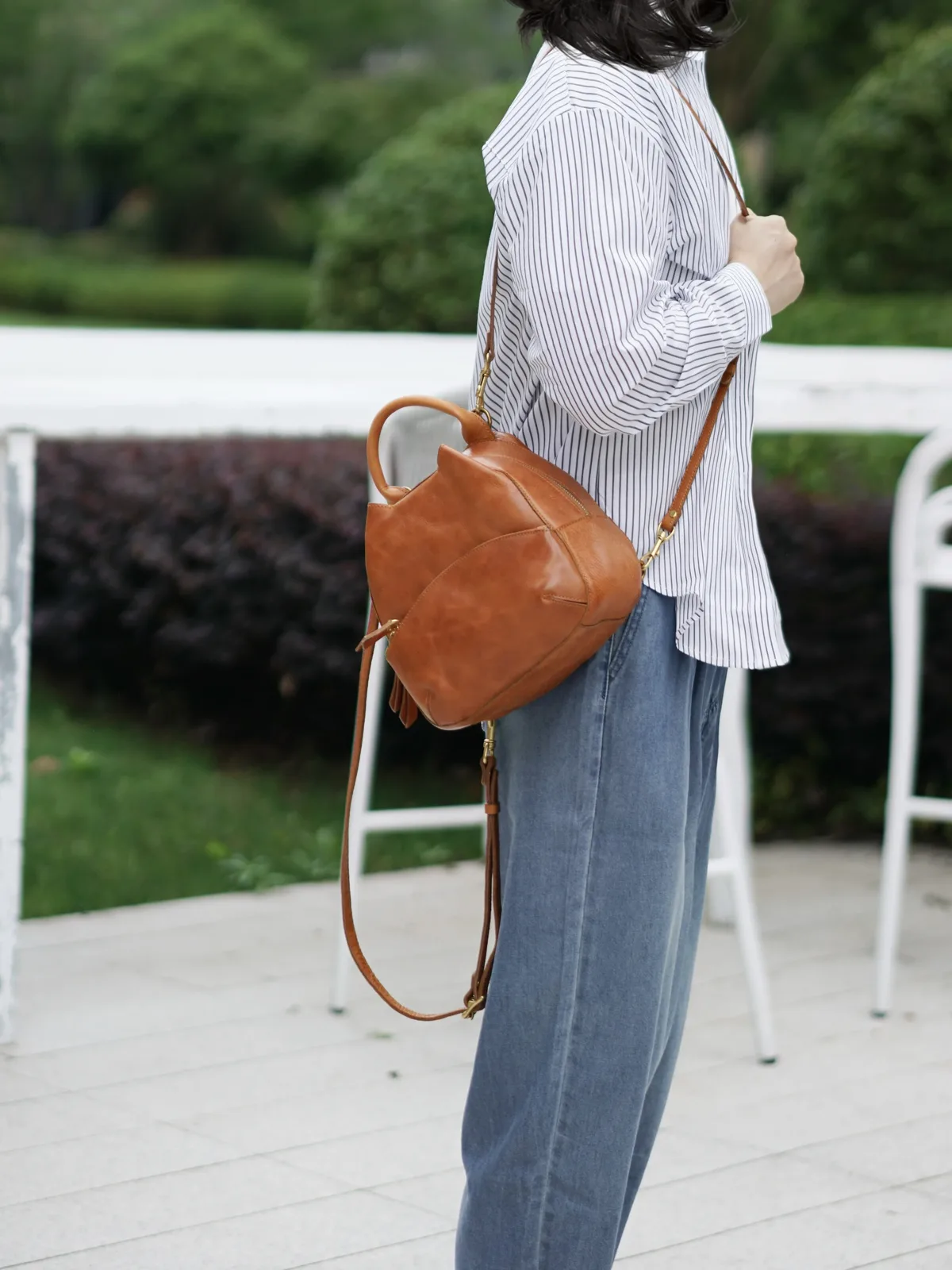 mode luxe tanné végétal peau de vache femmes mignon petit sac à dos week-end fête voyage à la main en cuir véritable cartables