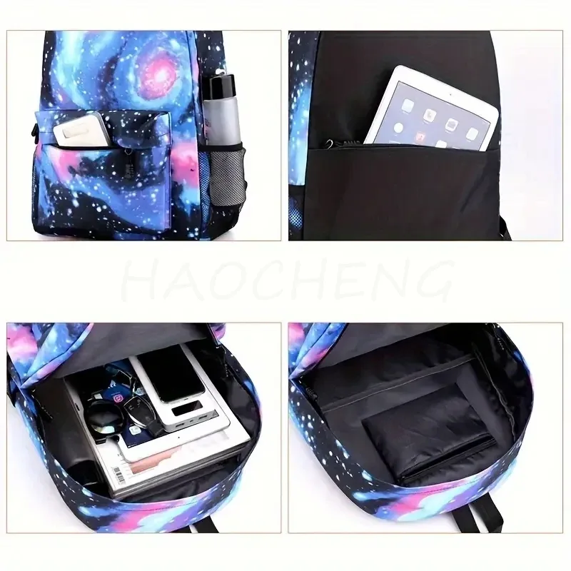 nouveau cr7 sac à dos 3 pièces sac de voyage toile sac à dos étudiants sac d'école pour garçons filles toile adolescents ordinateur portable fermeture éclair mochilas pour cadeau