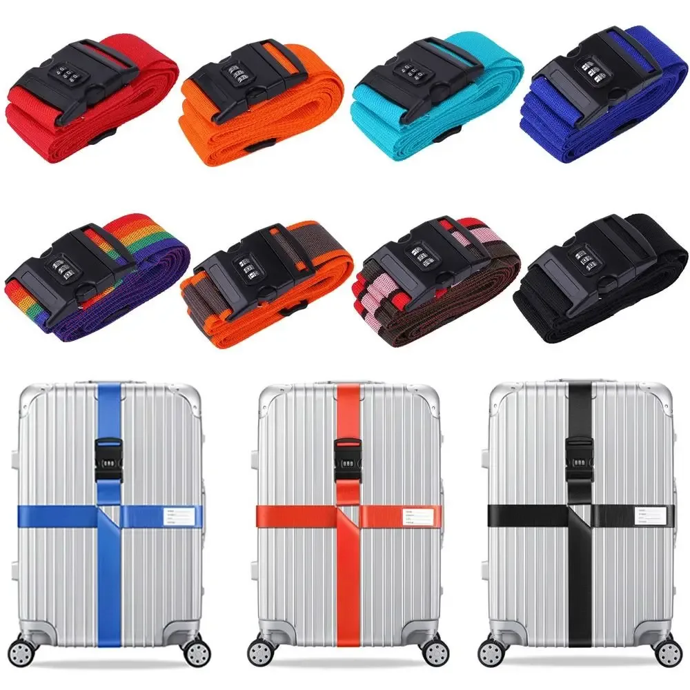 sangle de bagage de voyage réglable avec verrouillage par mot de passe, ceinture d'emballage, verrouillage sécurisé des bagages, antivol, ceinture de faisceau de bagages
