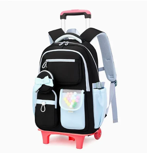 sac à dos à roulettes pour filles, sac à roulettes pour l'école pour enfants, sacs à roulettes pour l'école primaire, le collège et le lycée, sac à dos à roulettes pour filles
