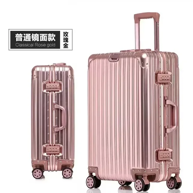 valises en alliage d'aluminium et de magnésium 100%, bagages légers spinner de 20/24/26/29 pouces, serrure tsa, sac de voyage durable