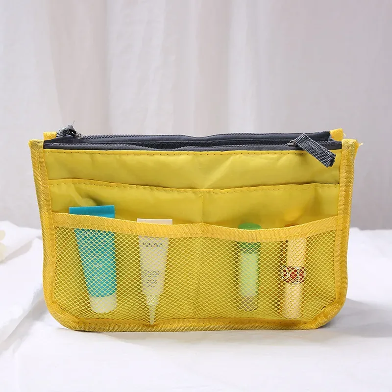 sacs à cosmétiques en nylon pour femmes, fourre-tout à double fermeture éclair, sac de maquillage, sac de rangement de produits de toilette, organisateur de maquillage de voyage en plein air pour filles