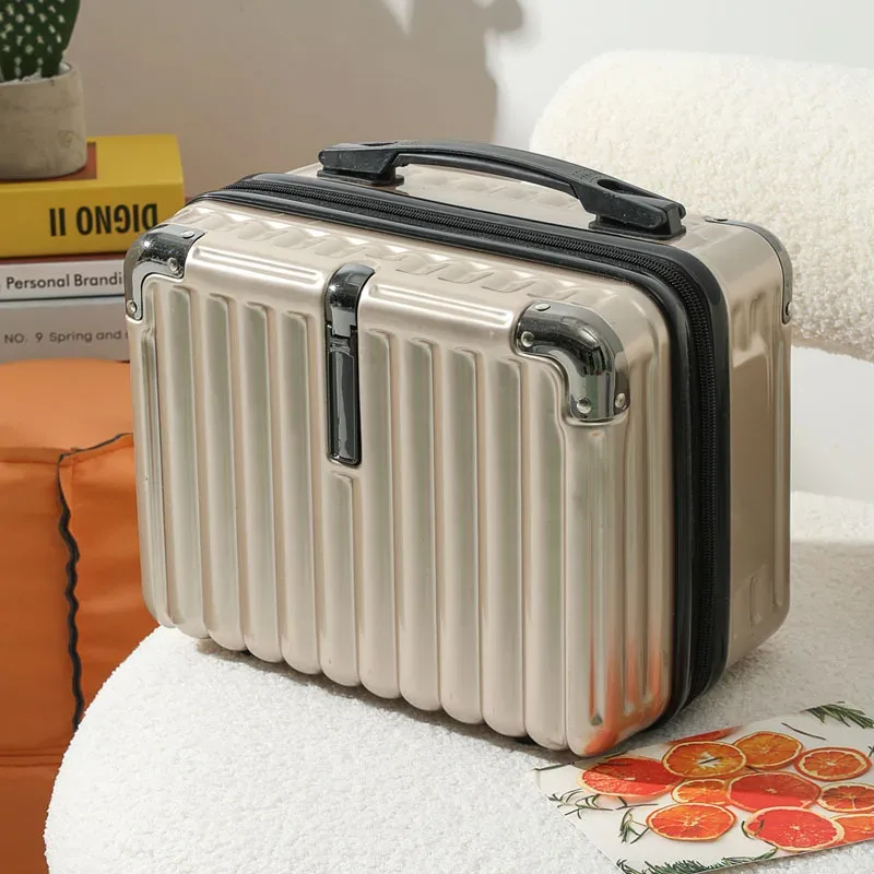 mini valise de voyage étanche avec fermeture éclair, boîtes de rangement portables, valise de maquillage, bagages pour enfants, 14 ", nouveau