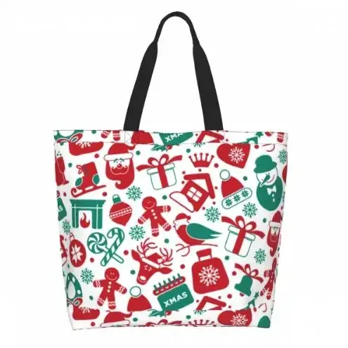 sac fourre-tout bonhomme en pain d'épice pour femme, sac à main de noël, sac à provisions, sac cadeau de plage, travail en plein air, canne en bonbon