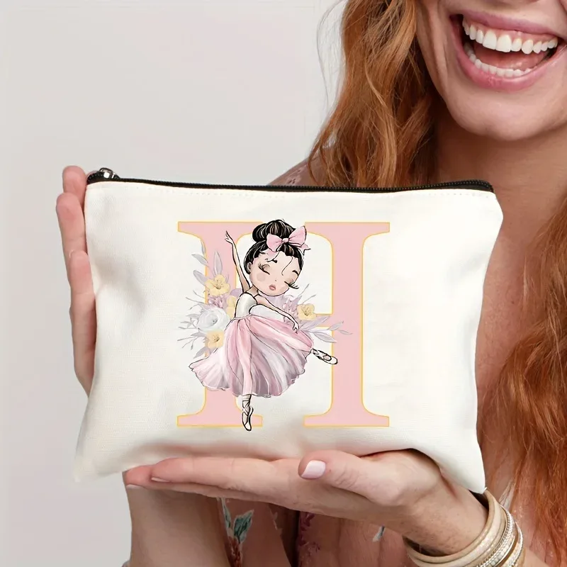 sacs de rangement, porte-monnaie, articles de toilette de style danseuse de ballet à 26 lettres, trousse de maquillage, sacs de voyage, pochette de maquillage