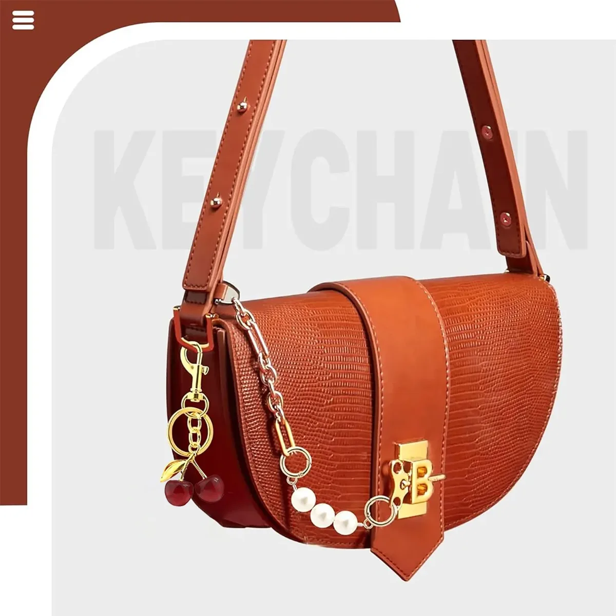 breloques de sac, 3 pièces, porte-clés en perles et cerises, chaîne d'extension de remplacement pour sacs à bandoulière, sangles de sac à main