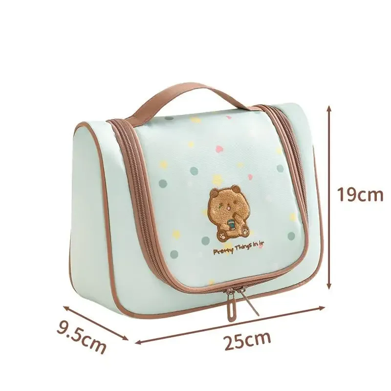 trousse de toilette brodé motif dessin animé avec crochet de suspension et compartiments séparés – idéale pour le quotidien et les voyages
