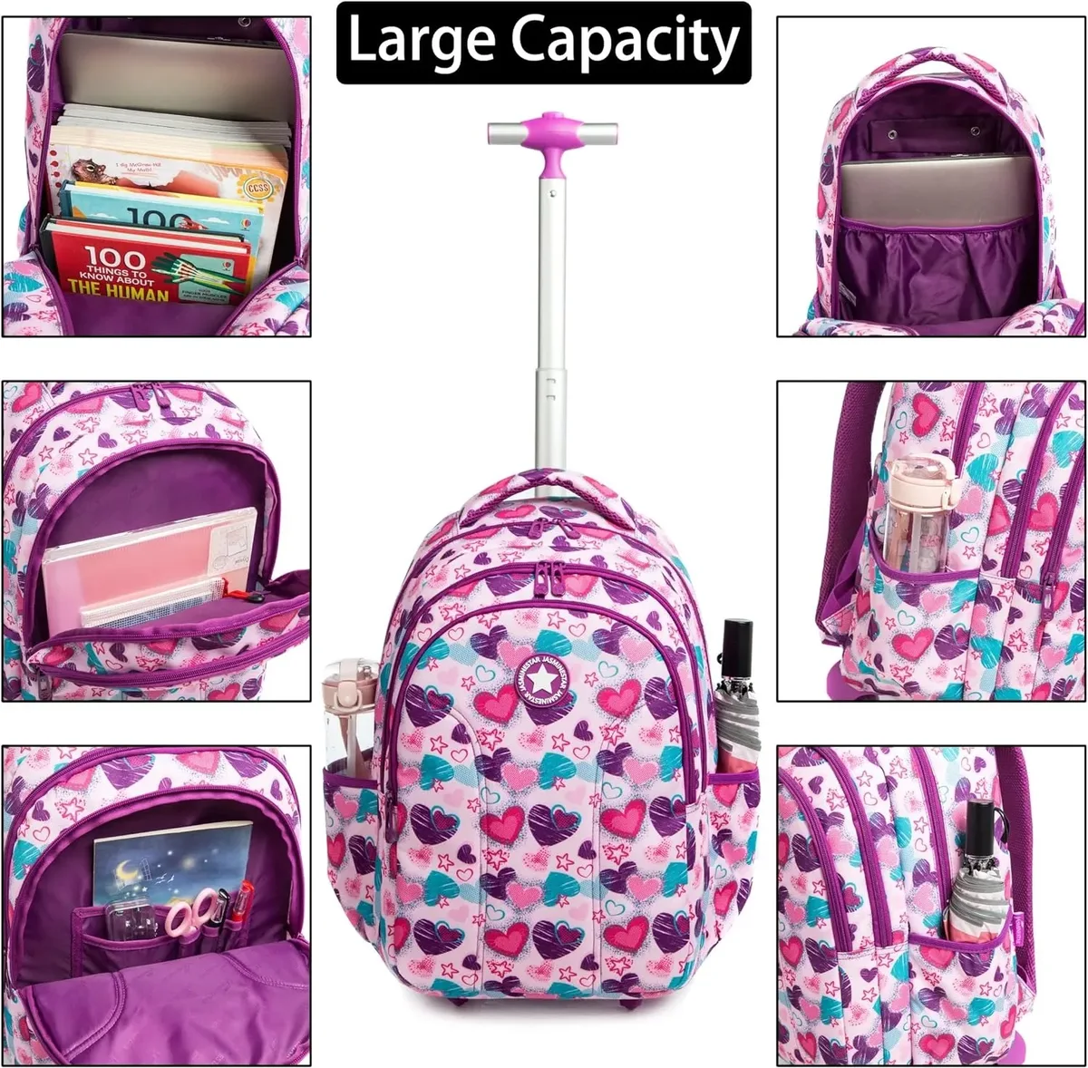 sac à dos à roulettes pour enfants sac à roulettes pour enfants sac à dos de chariot d'école pour garçons sac à dos roulant avec roues d'école fille