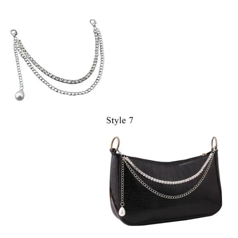 y2k – sangle en chaîne de perles en métal pour sacs, chaîne de sac multicouche pour sac à main, poignées de bricolage, pendentif étoile, sac à bandoulière, accessoires de chaîne