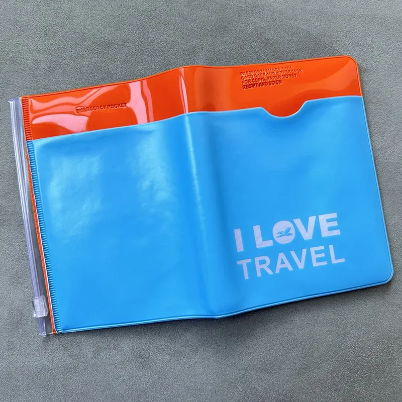 Couverture de Passeport d'Avion Imperméable en PVC pour Femme, Design 3D, Porte-Documents de Voyage