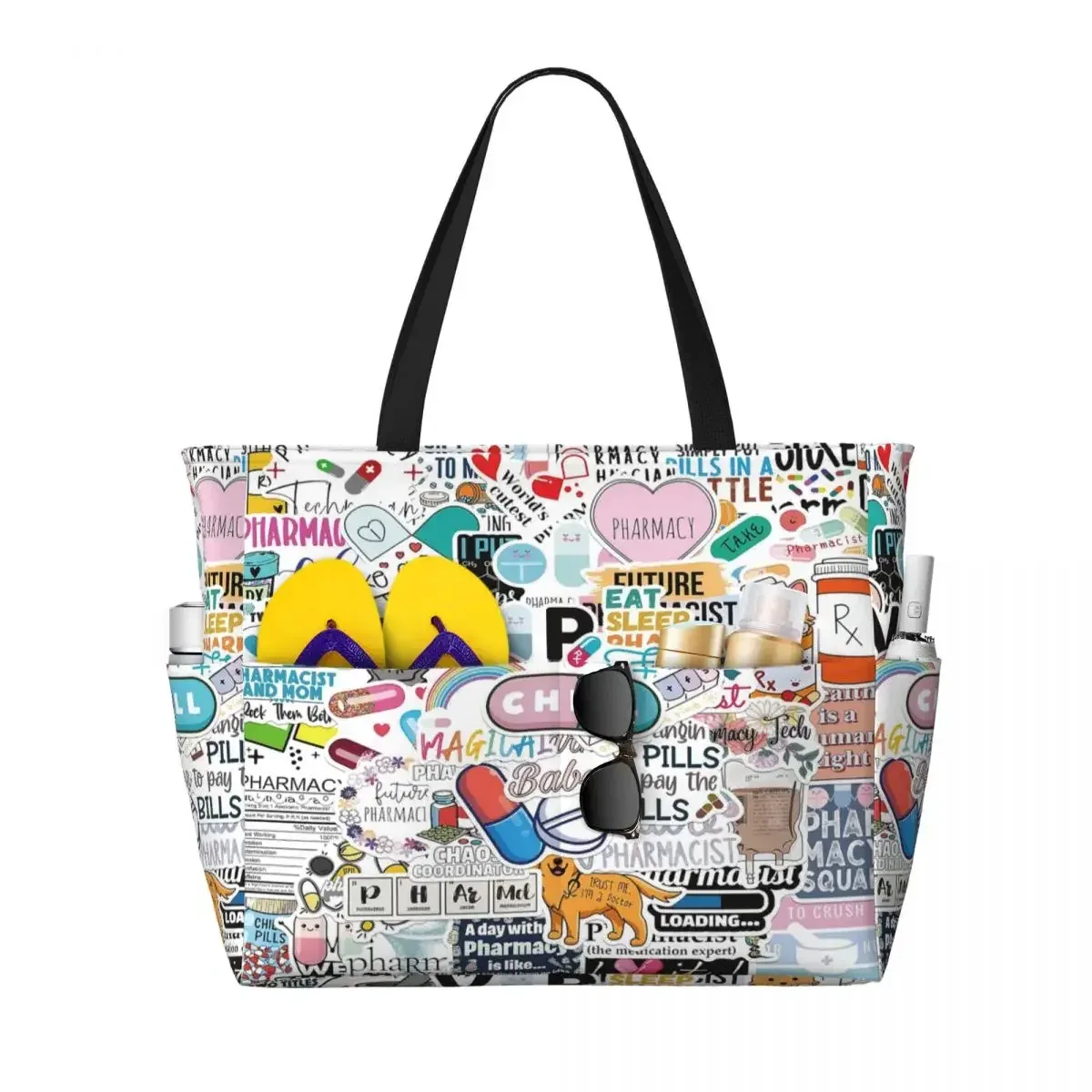sac fourre-tout de voyage médical personnalisé enfermera en apuros pour femmes, sacs d'épicerie à bandoulière de grande capacité