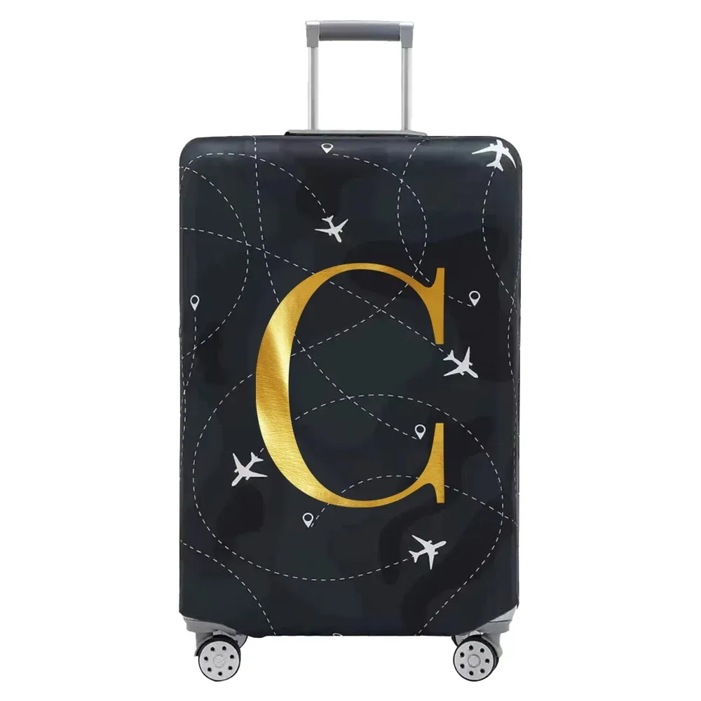 housse de protection pour compartiment à bagages, série de lettres, housse anti-poussière en tissu noir résistant à l'usure pour étui de voyage de 18 à 32 pouces