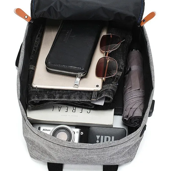 sac à dos multifonctionnel de grande capacité pour ordinateur portable, sac à dos usb multi-poches, ensemble de trois pièces, sacs à double épaule simples et décontractés