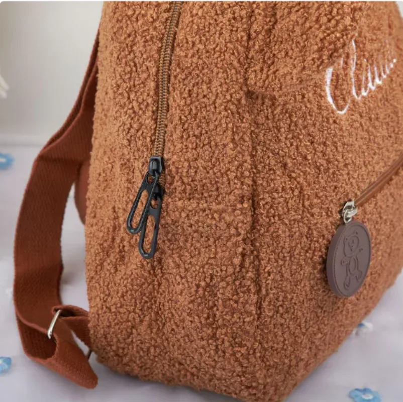 sac à dos ours en peluche avec nom brodé, sacs à bandoulière d'extérieur pour enfants, sacs cadeaux personnalisés pour enfants, automne et hiver