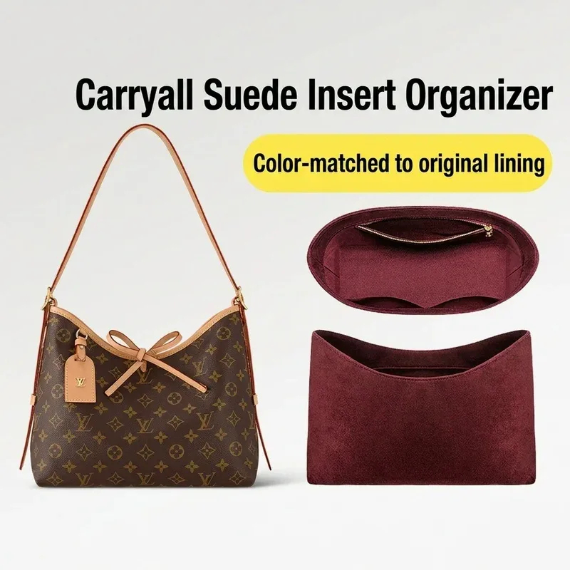insert de sac de haute qualité pour lv carryall mm pm, organisateur en velours, support de rangement, accessoires de sac anti-déformation