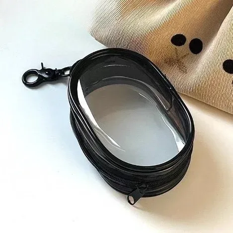 sac de rangement portable mini transparent avec fermeture éclair - organisateur peu encombrant pour écouteurs et chargeurs, polyvalent avec boucle porte-clés pratique