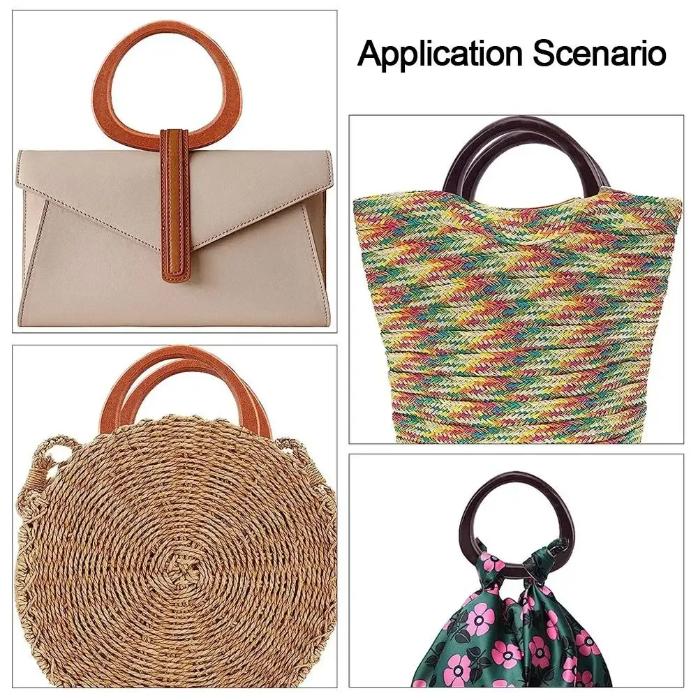 poignée de sac à main en bois amovible, pour bricolage, boîte-cadeau, sangle de bagage artisanal