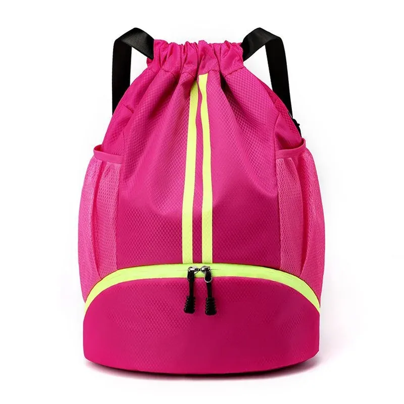 sac à dos de sport avec cordon de serrage, sac à dos de basket-ball pour femmes et hommes, sac de sport avec compartiment à chaussures et poche résistante aux humides