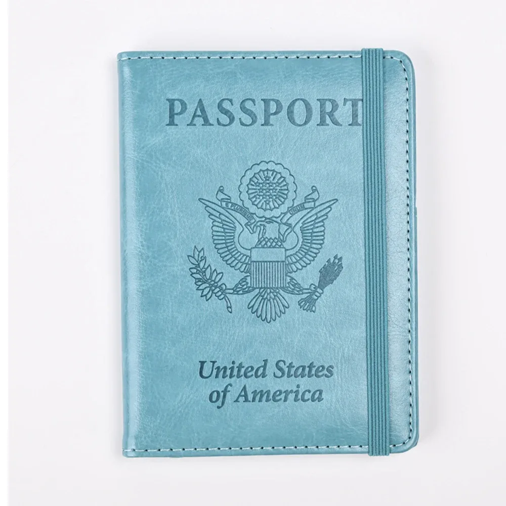 porte-passeport en cuir pu rfid pour hommes et femmes, idéal pour sécuriser, élégant pour les états-unis, portefeuille de voyage durable, organisateur de documents