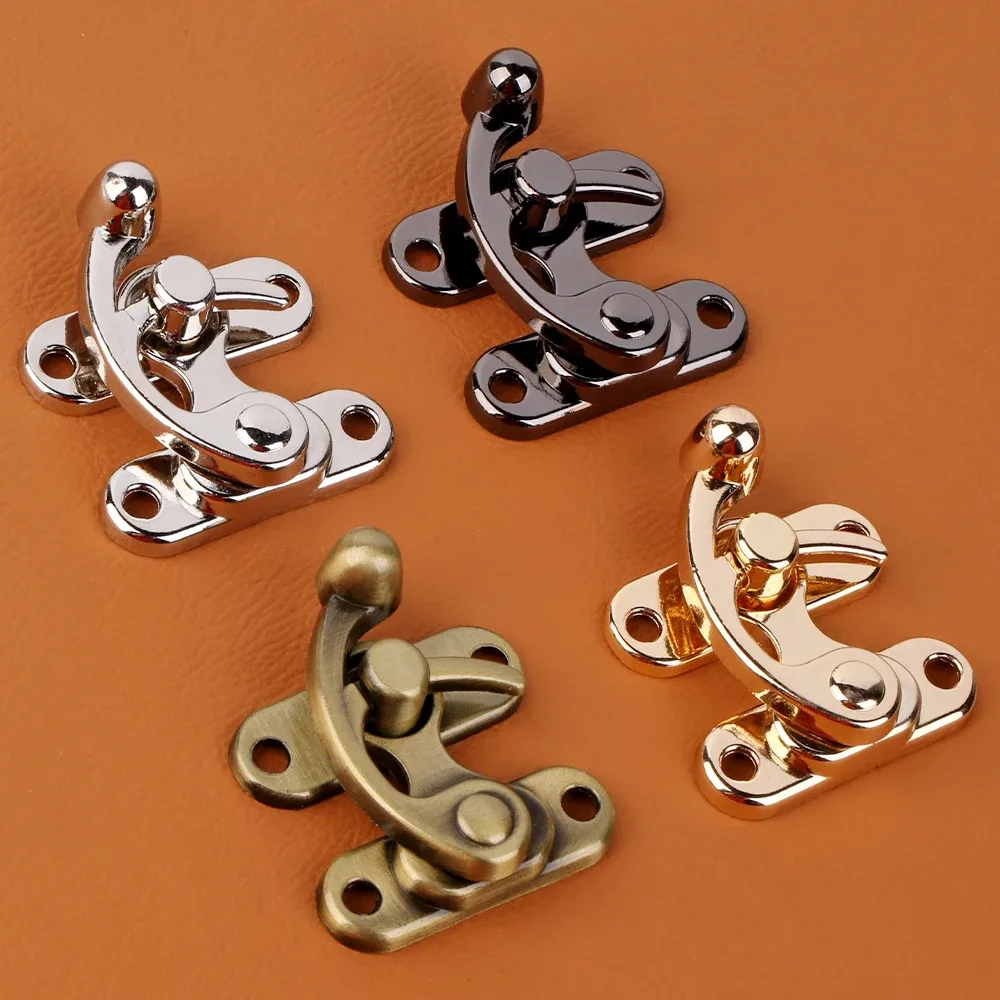 3.8cm bijoux poitrine cadeau vin boîte en bois étui bascule loquet en cuir sac à main valise moraillon crochet serrure fermeture pour femmes sacs