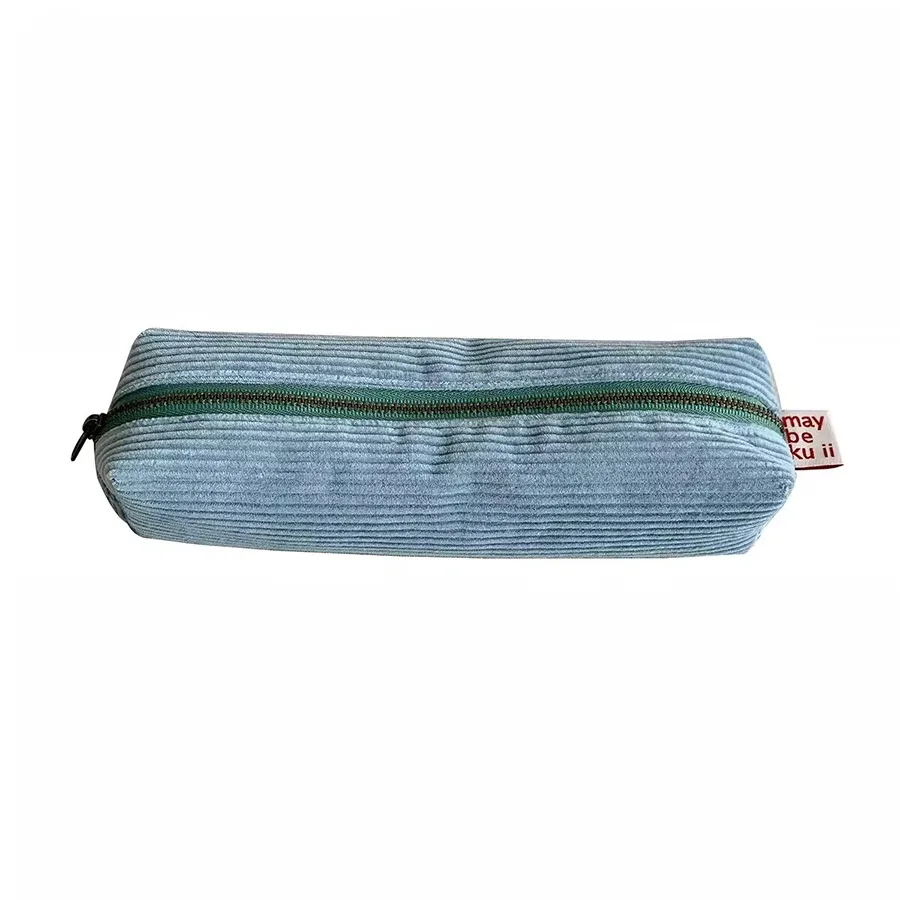 pochette de rangement en velours côtelé grande capacité, design minimaliste, trousse de maquillage portable, étui multifonctionnel pour papeterie et crayons, trousse de toilette de voyage