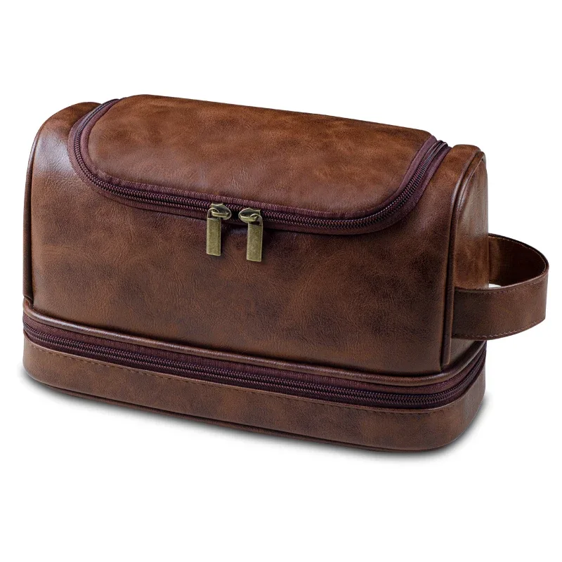 grands sacs de voyage cosmétiques de toilette suspendus pour hommes et femmes, sacs de voyage en cuir avec crochet suspendu, sacs de rasage pour salle de bain