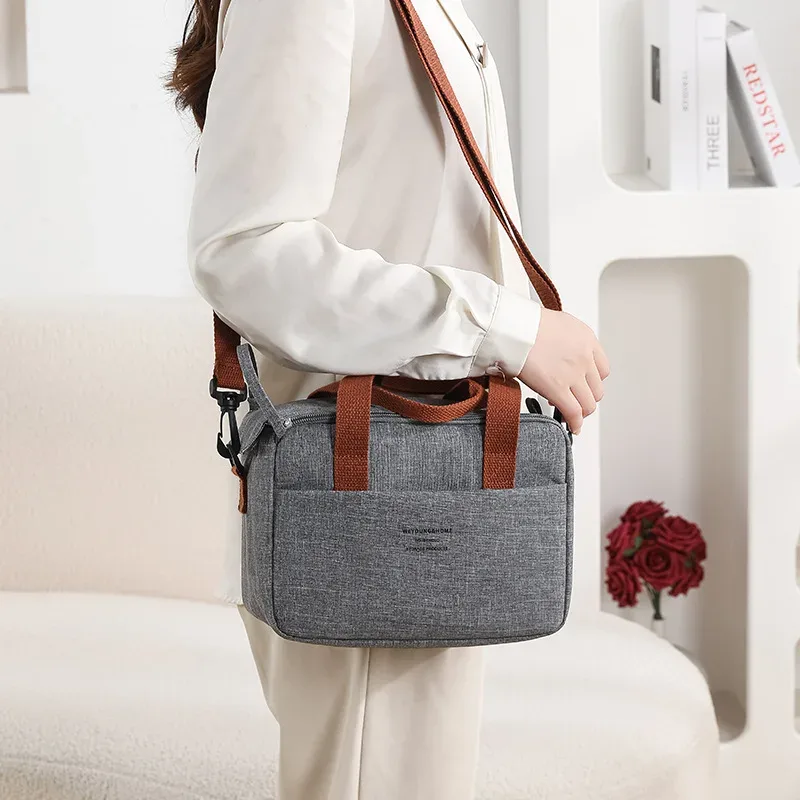 nouvelle sacoche isotherme portable pour femme, sac à déjeuner thermique, sac fourre-tout, sac à main isotherme, pochette bento étanche, sac à bandoulière pour le bureau