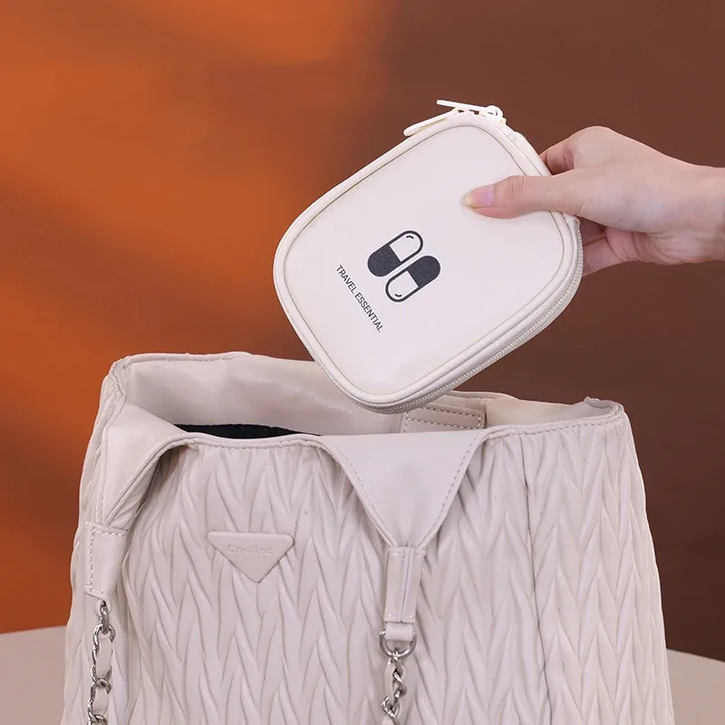 sac à médicaments portable d'extérieur pour hommes et femmes, petite ligne de données de voyage, fournitures médicales, pochette de rangement d'outils, mini fourre-tout, sac à capsules