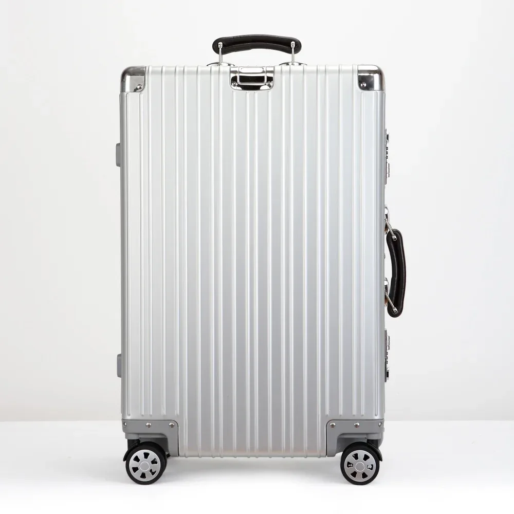 valise de voyage en alliage d'aluminium-magnésium de haute qualité, bagage à roulettes 20/24/26/29'', valise rétro à roulettes, bagage à main pour l'embarquement