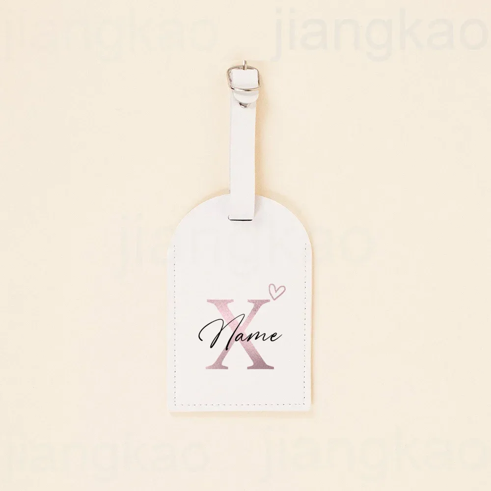 étiquette de bagage personnalisée en pu, lettre en forme de cœur avec nom, étiquette de valise, accessoire de voyage, cadeau d'anniversaire de mariage pour elle