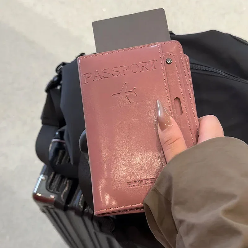 housse de passeport multifonctionnelle en cuir, porte-passeport, organisateur de documents de voyage, fente pour cartes et billets, pour hommes et femmes, voyage