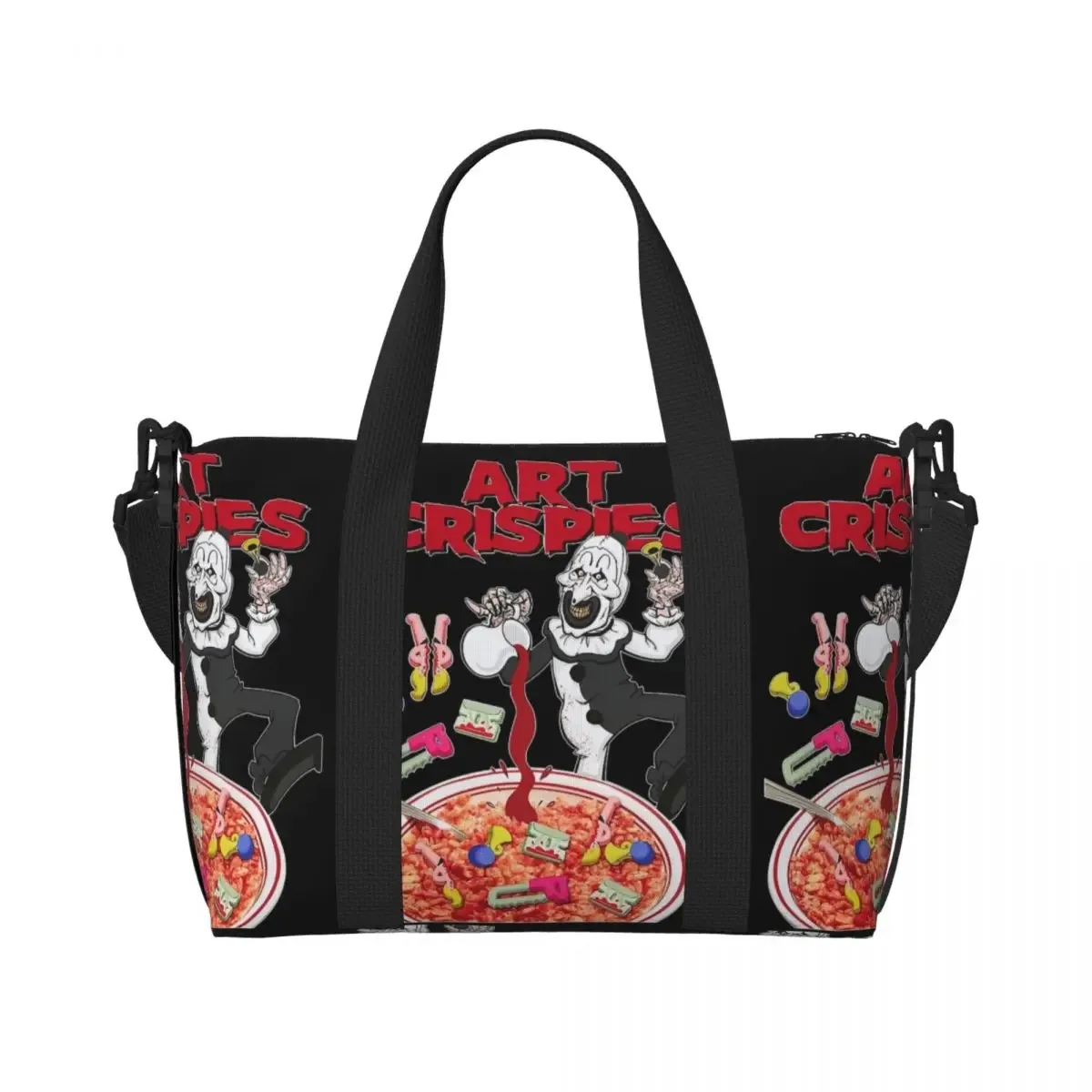 sac fourre-tout personnalisé t-terrifiers 3 halloween pour femmes, sacs de voyage de grande capacité pour plage et gymnastique