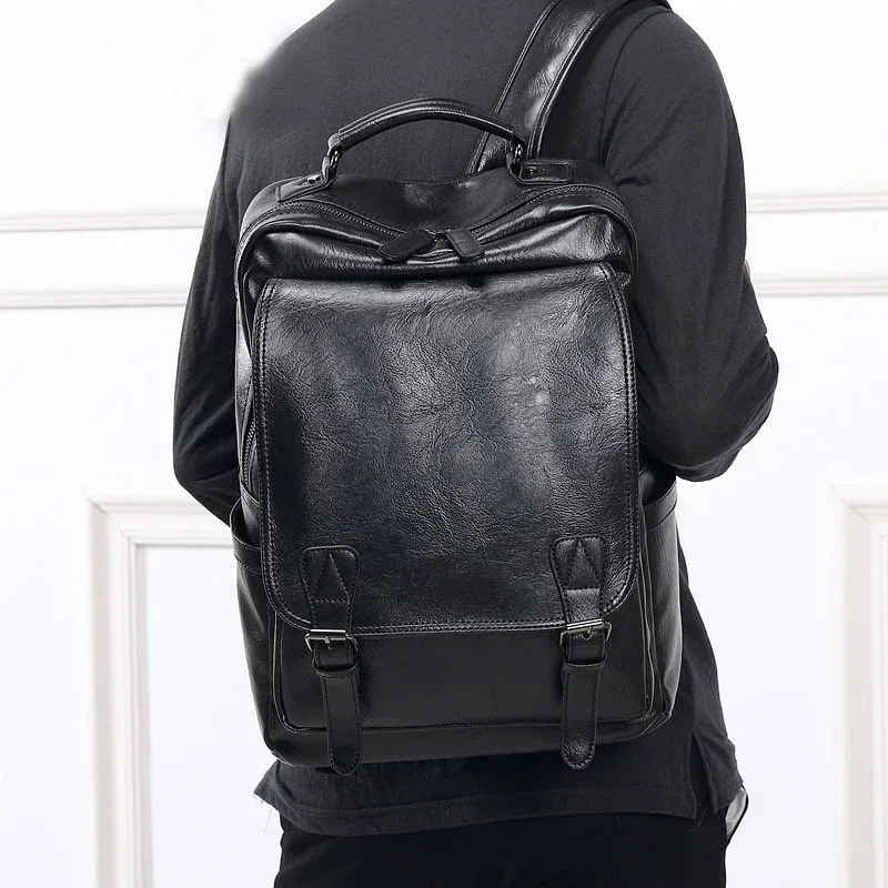 sac à dos de voyage de grande taille pour hommes, sacoche pour ordinateur portable de 14 pouces, sac à dos décontracté en cuir solide pour étudiants, nouvelle collection