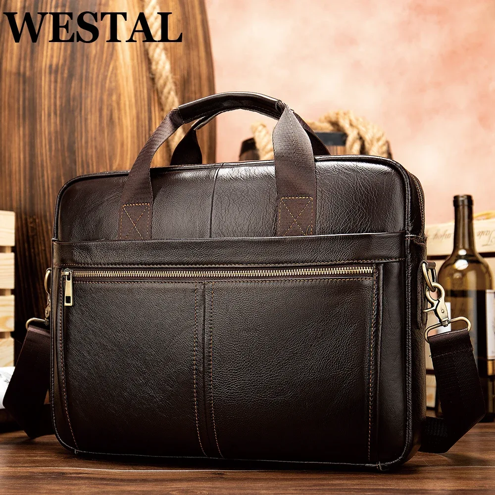 westal-sac messager en cuir véritable pour homme, étuis à bombes, sac pour ordinateur portable 14 en effet, sa